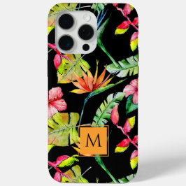 Funda Para iPhone 15 Pro Max Monograma del jardín tropical