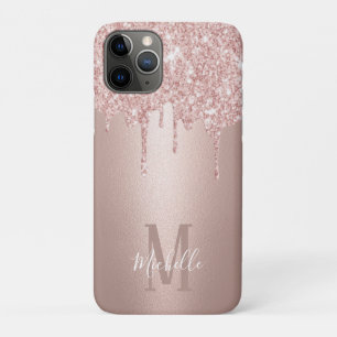Funda Para iPhone 11 Pro Monograma del nombre del guión del Purpurina de o