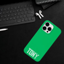 Monograma del nombre personalizado verde de Apple