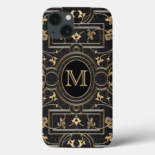 Funda Para iPhone 13 Monograma del oro viejo