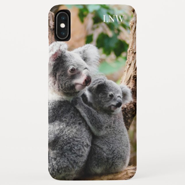 Funda De Case-Mate Para iPhone Monograma del oso de Koala (Reverso)