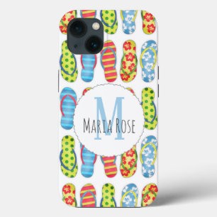 Funda Para iPhone 13 Monograma del patrón de flops de giro de color