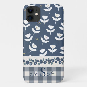 Funda Para iPhone 11 Monograma del patrón de granjas florales de bonito