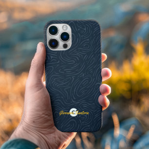 Funda Para iPhone 15 Pro Max Monograma del patrón de la marina abstracta modern