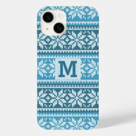 Funda Para iPhone 14 De Case-Mate Monograma del patrón de sudadera del cubo de nieve