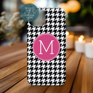 Funda Para iPhone 14 De Case-Mate Monograma del patrón Houndstap Black White Hot Pin