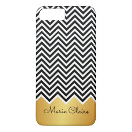 Funda Para iPhone 8 Plus/7 Plus Monograma del Personalizado de cheurón moderno Bla