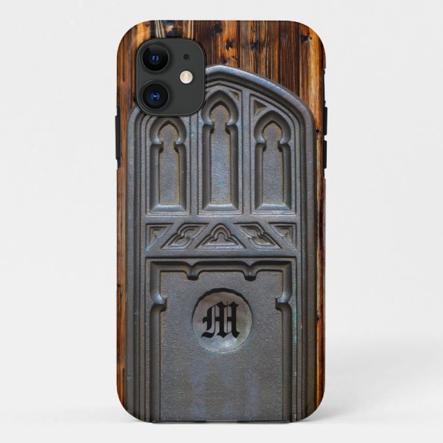 Funda De Case-Mate Para iPhone Monograma del Personalizado del Arco Gótico del Tu (Reverso)