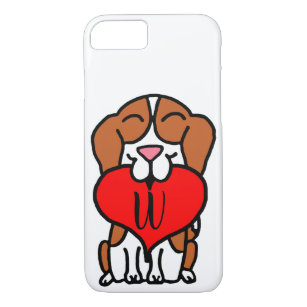 Funda Para iPhone 8/7 Monograma del Personalizado del corazón de Beagle