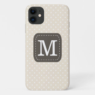 Funda Para iPhone 11 Monograma del Personalizado del patrón de puntos d