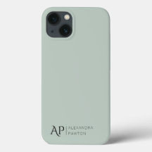Monograma del Personalizado verde sabio minimalist