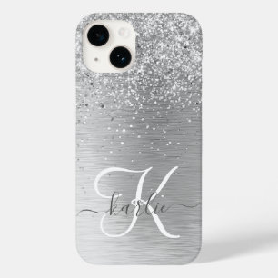 Funda Para iPhone 14 De Case-Mate Monograma del Purpurina Metalizado cepillado de pl