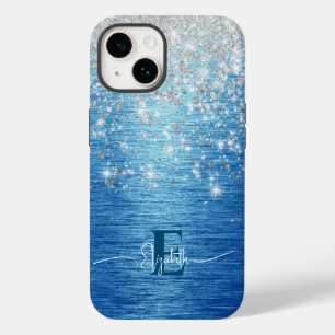 Funda Para iPhone 14 De Case-Mate Monograma del Purpurina plateado Metalizado cepill