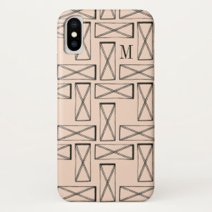 Funda Para iPhone X Monograma  Diseño Rectángulo Geométrico X