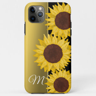 Funda Para iPhone 11 Pro Max Monograma dorado girasol