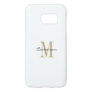 Funda Para Samsung Galaxy S7 Monograma dorado inicial y nombre personalizado