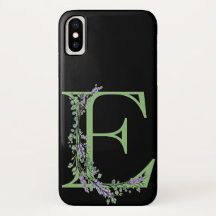 Funda Para iPhone X Monograma E Lavanda Eucalipto