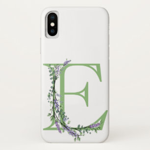 Funda Para iPhone X Monograma E Lavender Eucalyptus