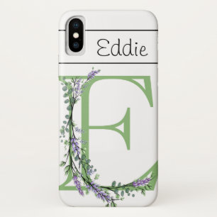 Funda Para iPhone X Monograma E Lavender Eucalyptus