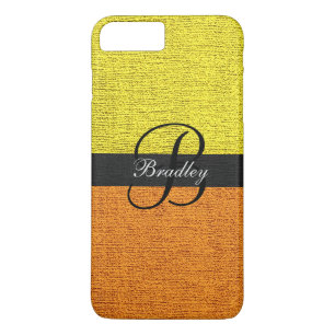 Funda Para iPhone 8 Plus/7 Plus Monograma elegante amarillo y Naranja