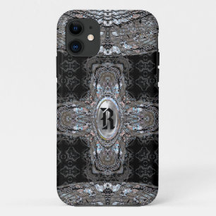 Funda Para iPhone 11 Monograma elegante cruzado LJP