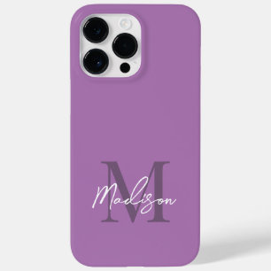 Funda Para iPhone 14 Pro Max De Case-Mate Monograma elegante de estilo moderno Lavanda con g