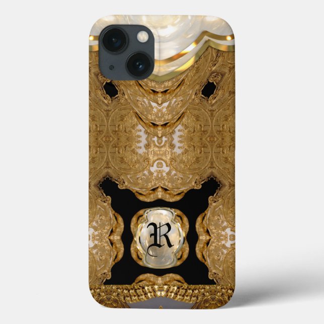 Funda De Case-Mate Para iPhone Monograma elegante de Guay barroco Rocheavonne (Reverso)