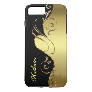 title_seo2 Monograma elegante de oro y iPhone negro