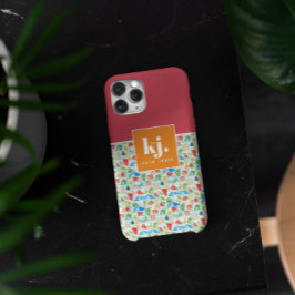 Funda Para iPhone 15 Pro Max Monograma elegante de verano divertido