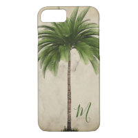 Monograma elegante del árbol de palmas tropical