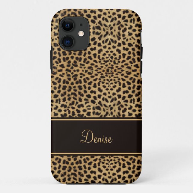 Funda De Case-Mate Para iPhone monograma elegante del estampado leopardo iPhone5 (Reverso)