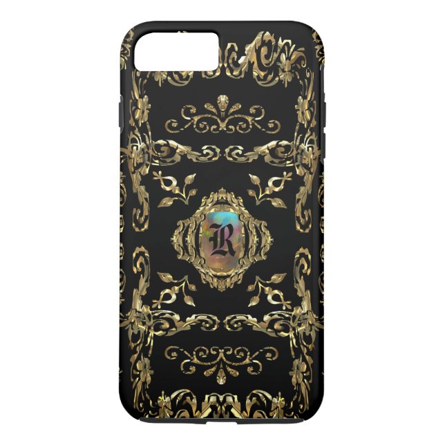 Funda De Case-Mate Para iPhone Monograma elegante monocasco (Reverso)