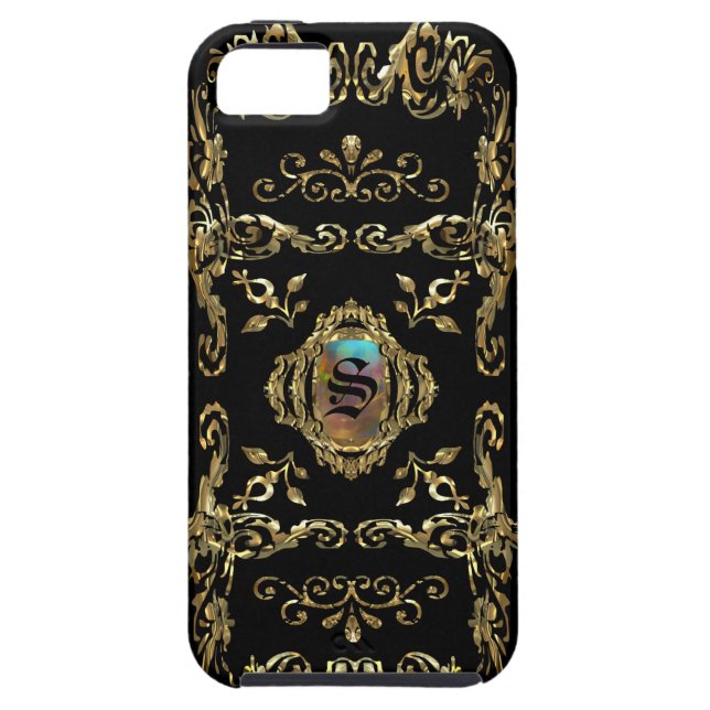 Funda De Case-Mate Para iPhone Monograma elegante monocasco (Atrás)
