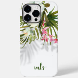 Funda Para iPhone 14 Pro Max De Case-Mate Monograma Elegante Palm Tropical Floral Rosa Sombr