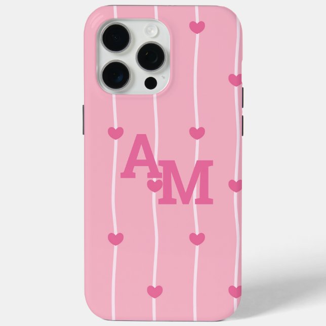 Funda De Case-Mate Para iPhone Monograma Elegante Personalizado (Reverso )
