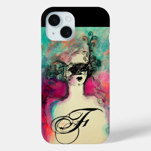 Funda Para iPhone 15 MONOGRAMA ENCANTADOR / Belleza misteriosa con másc