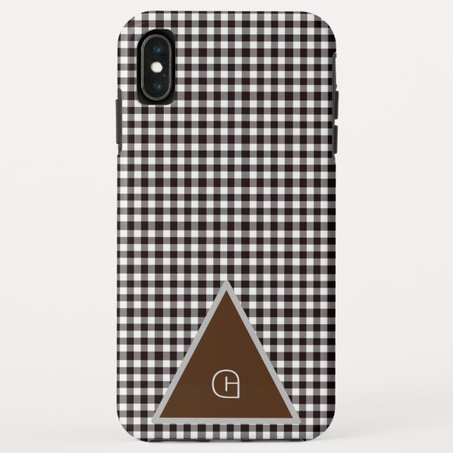 Funda De Case-Mate Para iPhone   Monograma Estilo Rústico Cuadro (Reverso)
