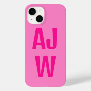 Funda Para iPhone 14 De Case-Mate Monograma estiloso de rosa caliente