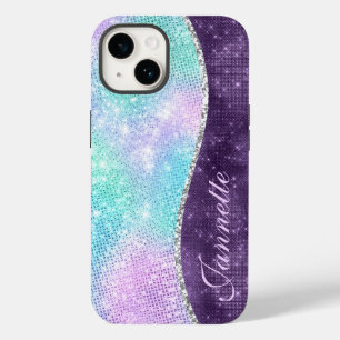 Funda Para iPhone 14 De Case-Mate Monograma Falso Brillante Lavanda Iridescente Lind
