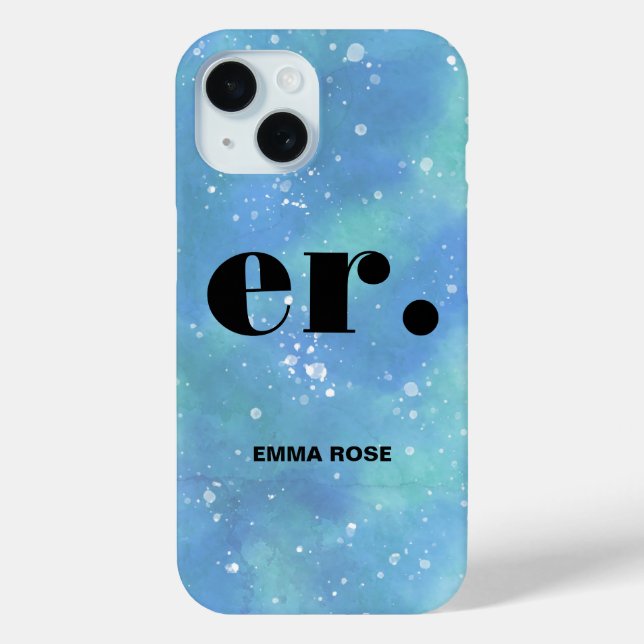 Funda De Case-Mate Para iPhone Monograma fantasía acuarela Estilismo Moderno Míni (Reverso )