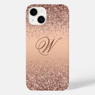 Funda Para iPhone 14 De Case-Mate Monograma Faux Rosa Gold Purpurina iPhone 14 Funda