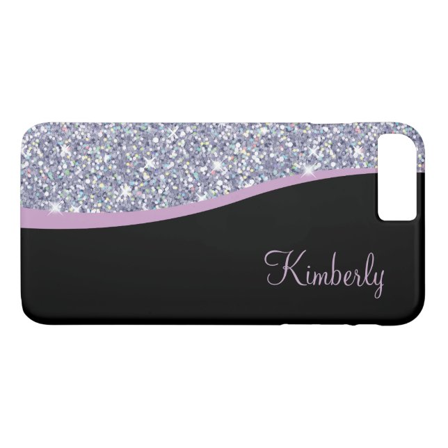 Funda De Case-Mate Para iPhone Monograma femenino Bling (Reverso (horizontal))