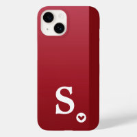 Monograma Femenino Corazón Rojo Simple Moderno Chi