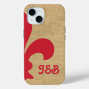 Funda Para iPhone 15 Monograma Fleur de Lys