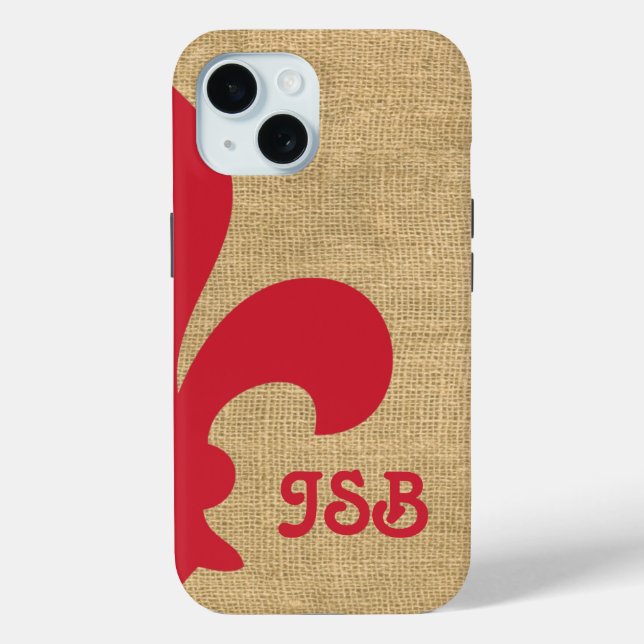 Funda De Case-Mate Para iPhone Monograma Fleur de Lys (Reverso )