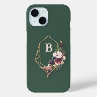 Funda Para iPhone 15 Monograma floral