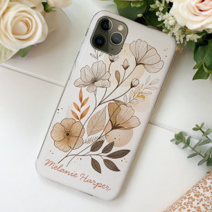 Funda Para iPhone 11 Pro Max monograma floral abstracto boho
