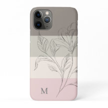 Monograma floral de bloques de color de crema de t