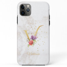 Monograma Floral de Nombre Inicial V Letra Persona