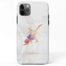 Monograma Floral de Nombre Inicial X Letra Persona